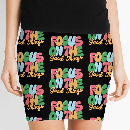 Positive Quotes, Retro Style, Vintage Groovy Women's Mini Skirts