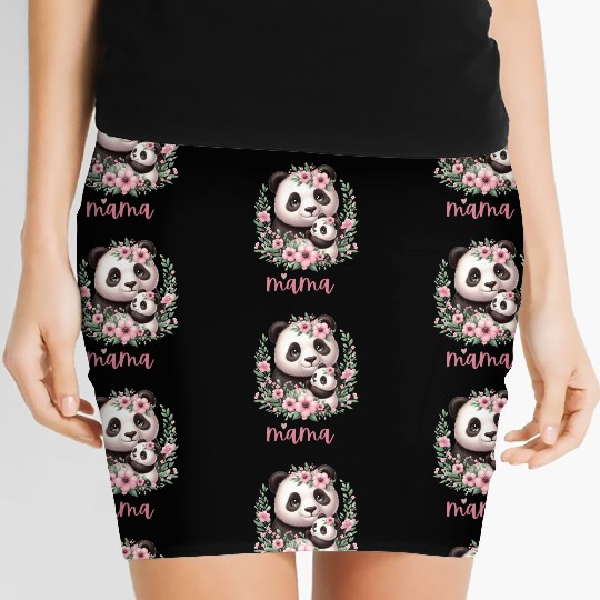 Panda Lover I Mama Panda And Cub Mother's Day Women's Mini Skirts