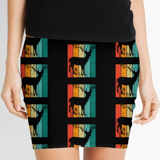 Retro Deer Women's Mini Skirts