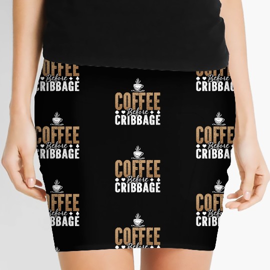 Cribbage Player Coffee Board Game Coffee Lover Women's Mini Skirts