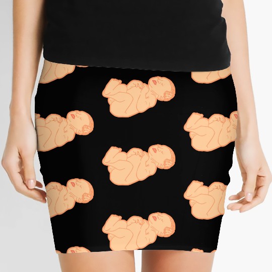 Newborn baby white skin color Women's Mini Skirts