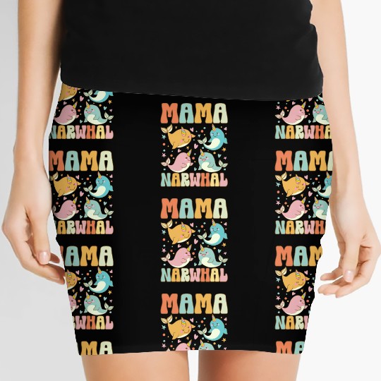 Groovy Narwhal Mom Narwhal Lover Women's Mini Skirts