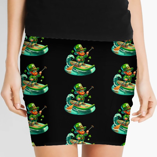 St. Patrick's Day Paddle Boarding Women's Mini Skirts