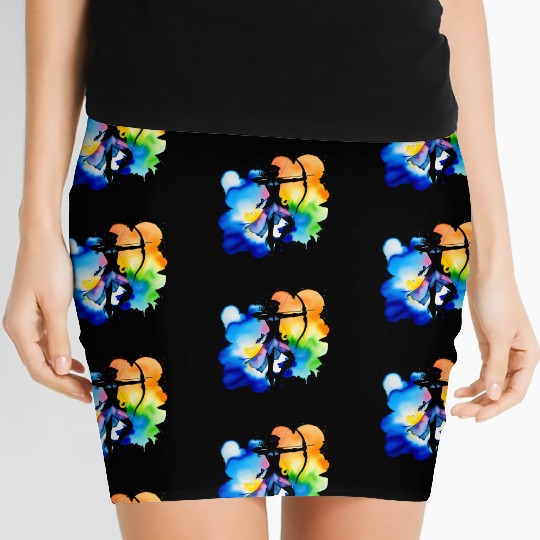 Color splash zodiac: Sagittarius Women's Mini Skirts