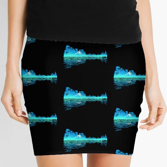 Guitar Lake Shadow Guitar Nature Lover Women's Mini Skirts