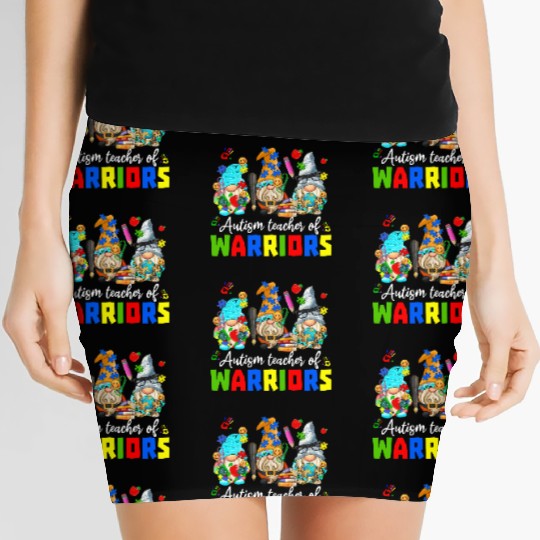 Autism Teacher Warriors Autism Autism Gnome Gift Women's Mini Skirts