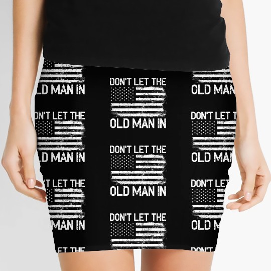 Don't let the old man in Vintage American Flag Women's Mini Skirts