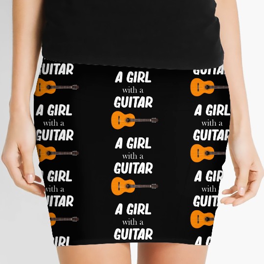 A Girl With A Guitar Female Guitarist Musician Women's Mini Skirts