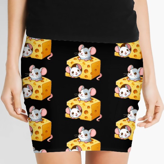 Cheese Dwelling Mice Women's Mini Skirts