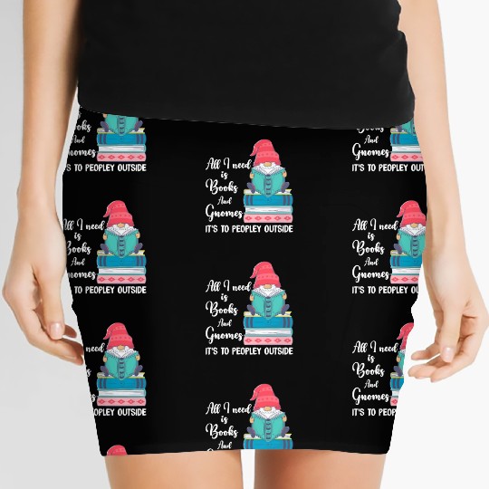 Garden Gnomes and Books Women's Mini Skirts