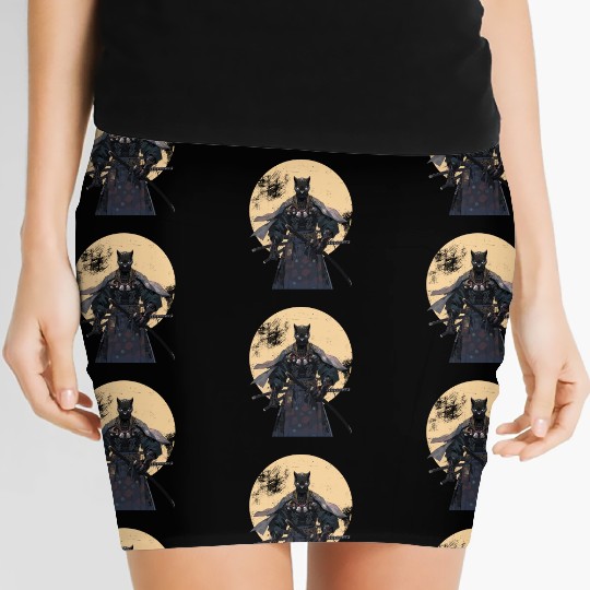 Anime Panther Warrior Samurai katana Women's Mini Skirts