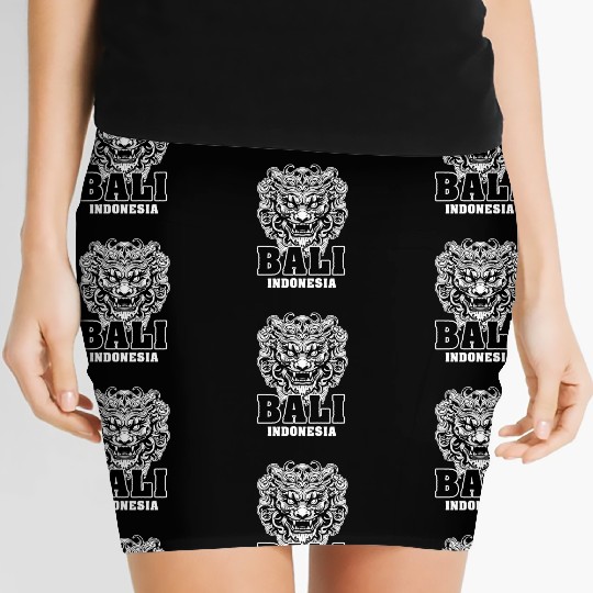 Barong Mask Balinese Culture Bali Indonesia Women's Mini Skirts