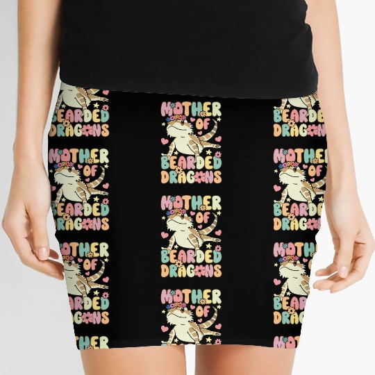 Mother Of Bearded Dragons Groovy Lizard Lover Women's Mini Skirts