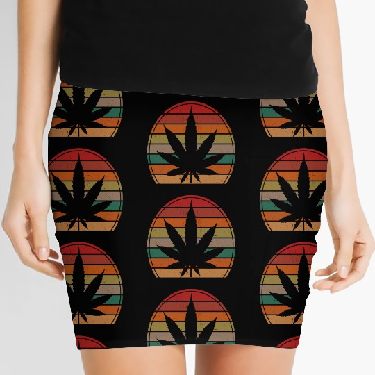 Retro Weed | Cannabis | marijuana | 420 Women's Mini Skirts