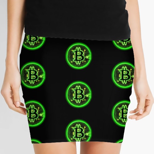 Crypto Currency Coin Vintage Bitcoin Cryptocurrenc Women's Mini Skirts
