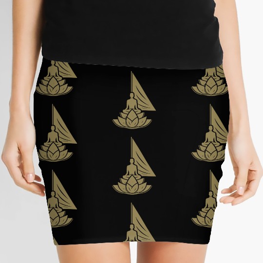 Meditation Sailboat Lotus Inner Peace Women's Mini Skirts