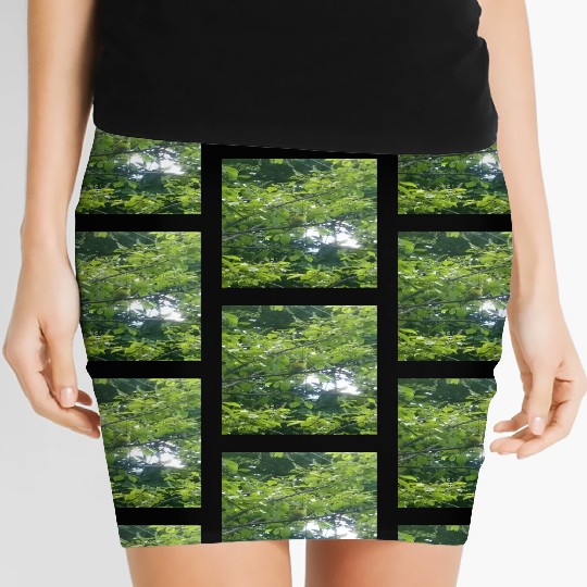 Camouflage Parakeet in Tree Gifts for Animal Lover Women's Mini Skirts