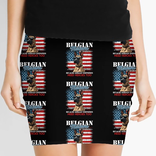 USA BELGIAN MALINOIS STEARING UP American Women's Mini Skirts