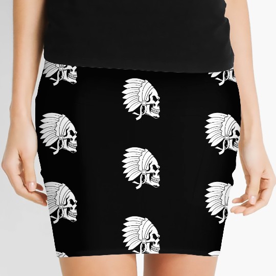 Indigenous Native American Skull Head Women's Mini Skirts