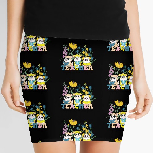 Wildflower Teacher Women's Mini Skirts, Groovy Hamster Educator