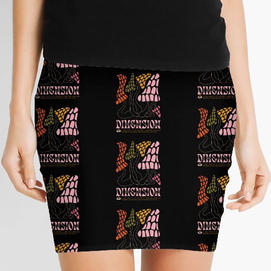 Dimension Psychedelic Illustration Women's Mini Skirts