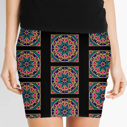Persian Rug Medallion Women's Mini Skirts