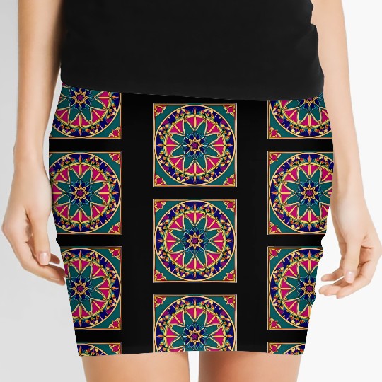 Persian Rug Medallion Women's Mini Skirts
