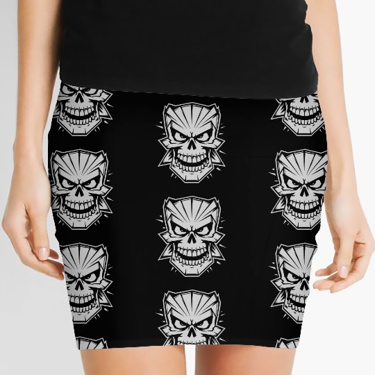 Skull cartoon style Women's Mini Skirts