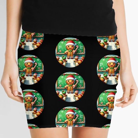 Gingerbread Teach's Yuletide Class Women's Mini Skirts