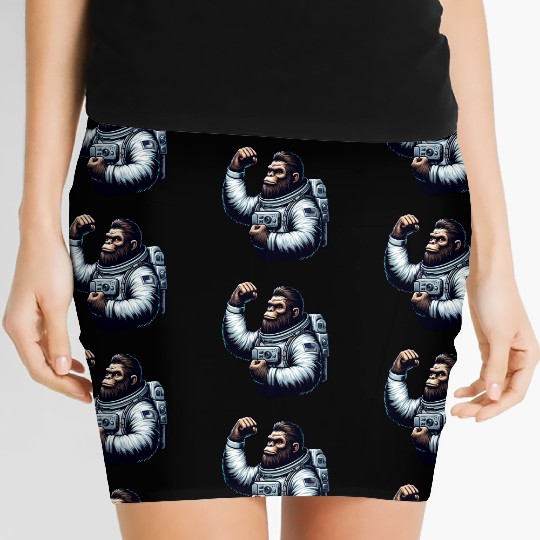 Astronaut Monkey Chimpanzee Gorilla Women's Mini Skirts