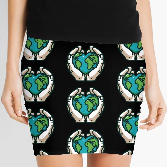 Global Care Hands Embracing Earth Women's Mini Skirts