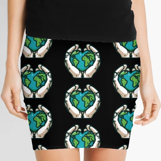 Global Care Hands Embracing Earth Women's Mini Skirts