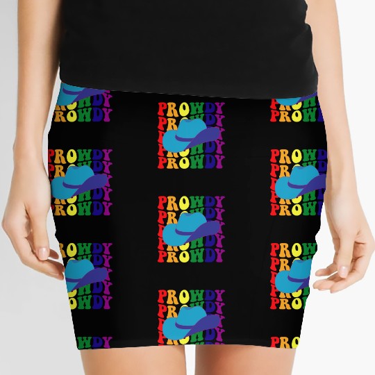 Prowdy Gay Lesbian Howdy Cowboy LGBTQ Pride Groovy Women's Mini Skirts