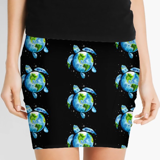 Earth Day Restore Earth Sea Turtle Art Women's Mini Skirts