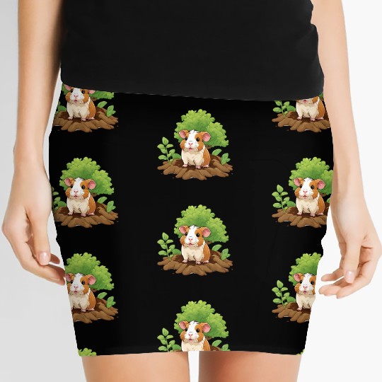 Earth Day Guinea Pig: Vibrant Eco-Friendly Design Women's Mini Skirts