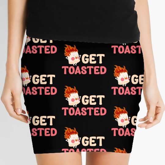 Get Toasted Marshmallow Puns Cocoa RV Mountain Women's Mini Skirts