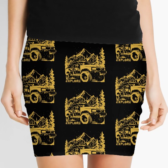 Jeep Car and Nature Mount Women's Mini Skirts