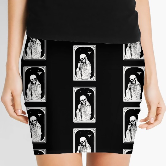 Skeleton Tarot Card Reader Astrology Occult Women's Mini Skirts