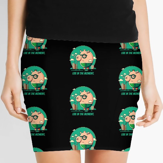 Live in the Moment Pig Women's Mini Skirts
