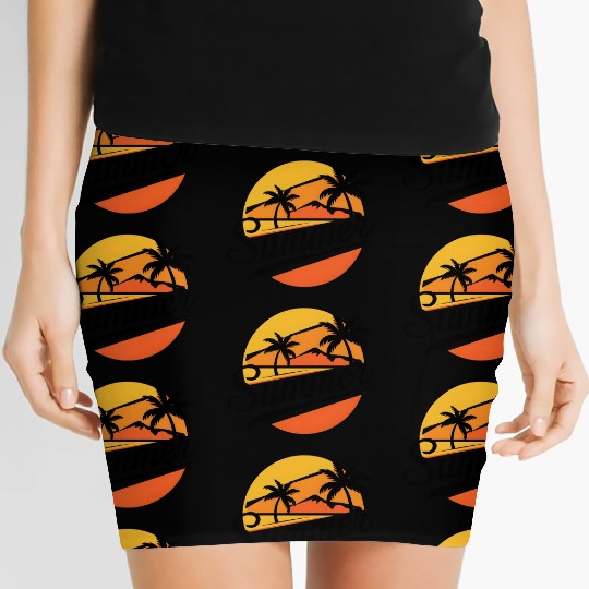 Chill Summer Vibes Palm Trees Women's Mini Skirts
