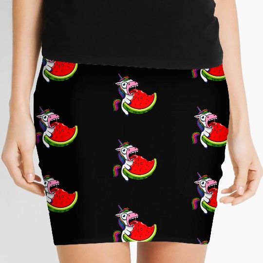 Unicorn Melon Sweet Comic Crazy Funny Quirky Women's Mini Skirts
