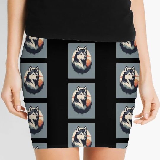 Husky Dog 2 - Japanese Old Vintage Women's Mini Skirts