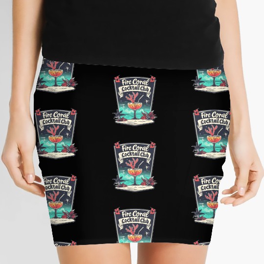 Fire Coral Cocktail Club Women's Mini Skirts