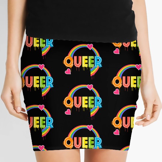 Queer Typo for Pride Month Equal Rights LGBTQ Women's Mini Skirts