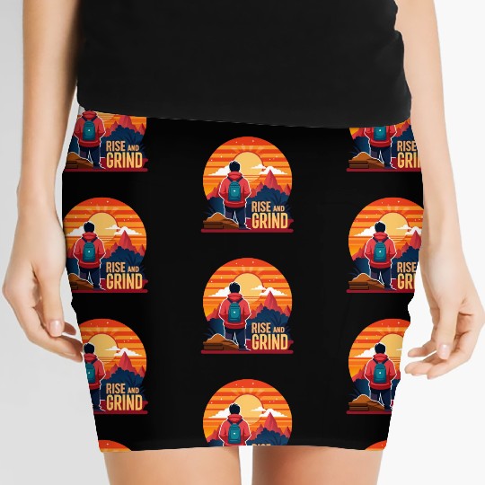 Rise and Grind - Sunrise Hustle Motivation Women's Mini Skirts