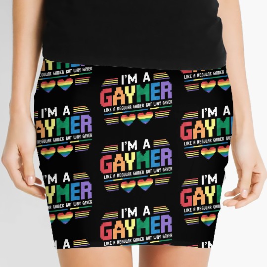 Gaymer Like A Regular Gamer But Way Gayer Gamer Women's Mini Skirts