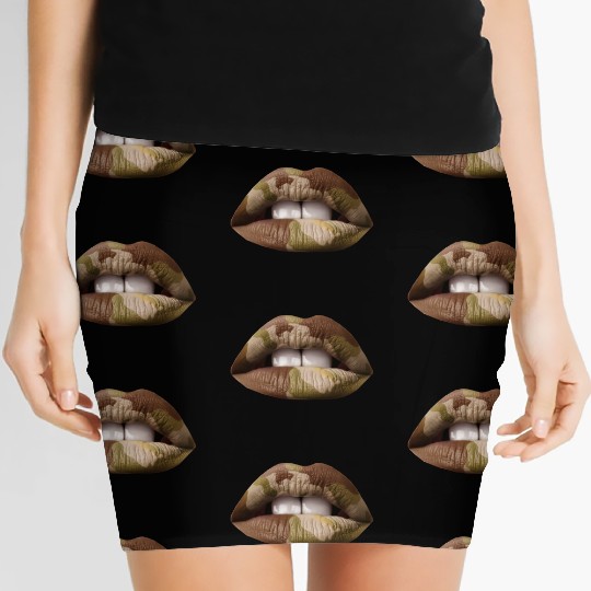 Camo Lips Women's Mini Skirts