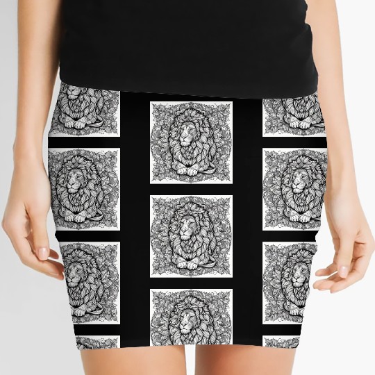 Lion Mandala Women's Mini Skirts