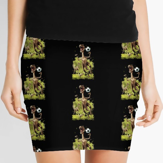Soccer Ball Velociraptor Dinosaur Football Women's Mini Skirts