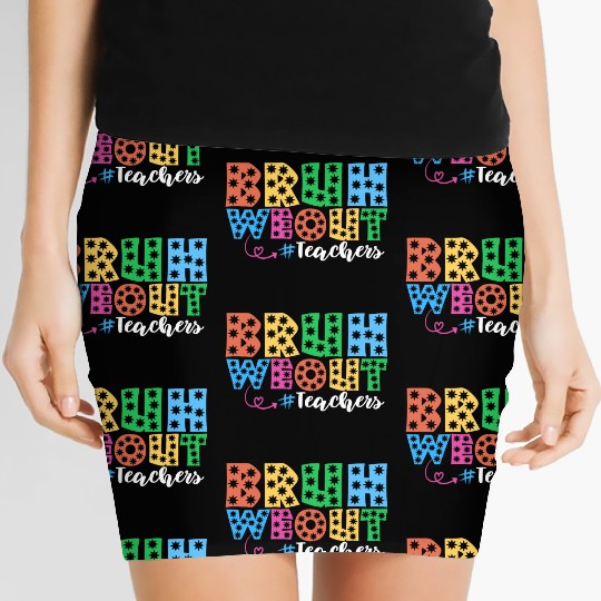 Bruh We Out Teachers summer teacher lovers Women's Mini Skirts